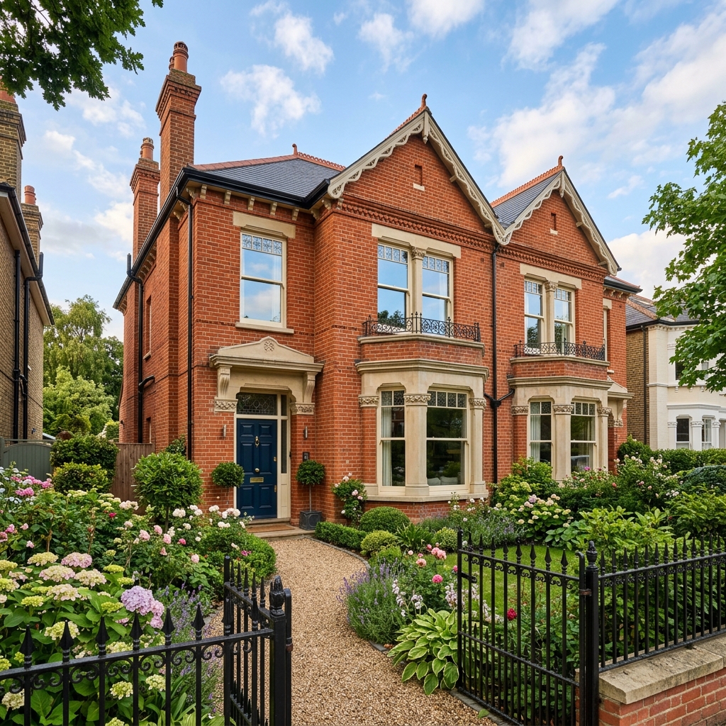 Restored Victorian brick house